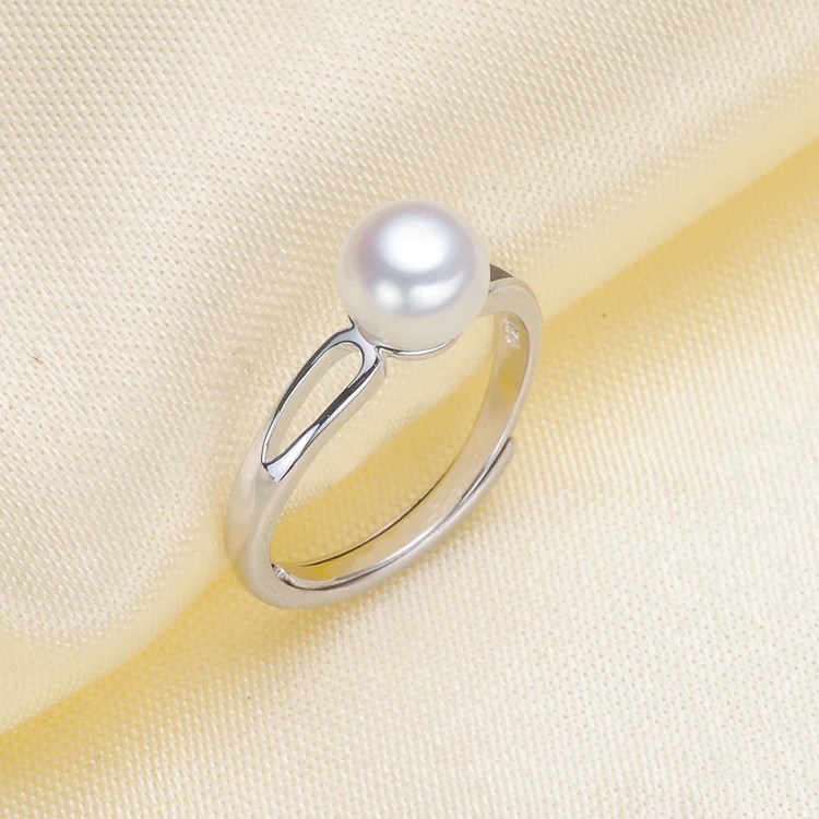 Ring Mount Pearl Accessories Adjustable Size 925 Sterling Silver Ring Jewelry DIY No Pearl