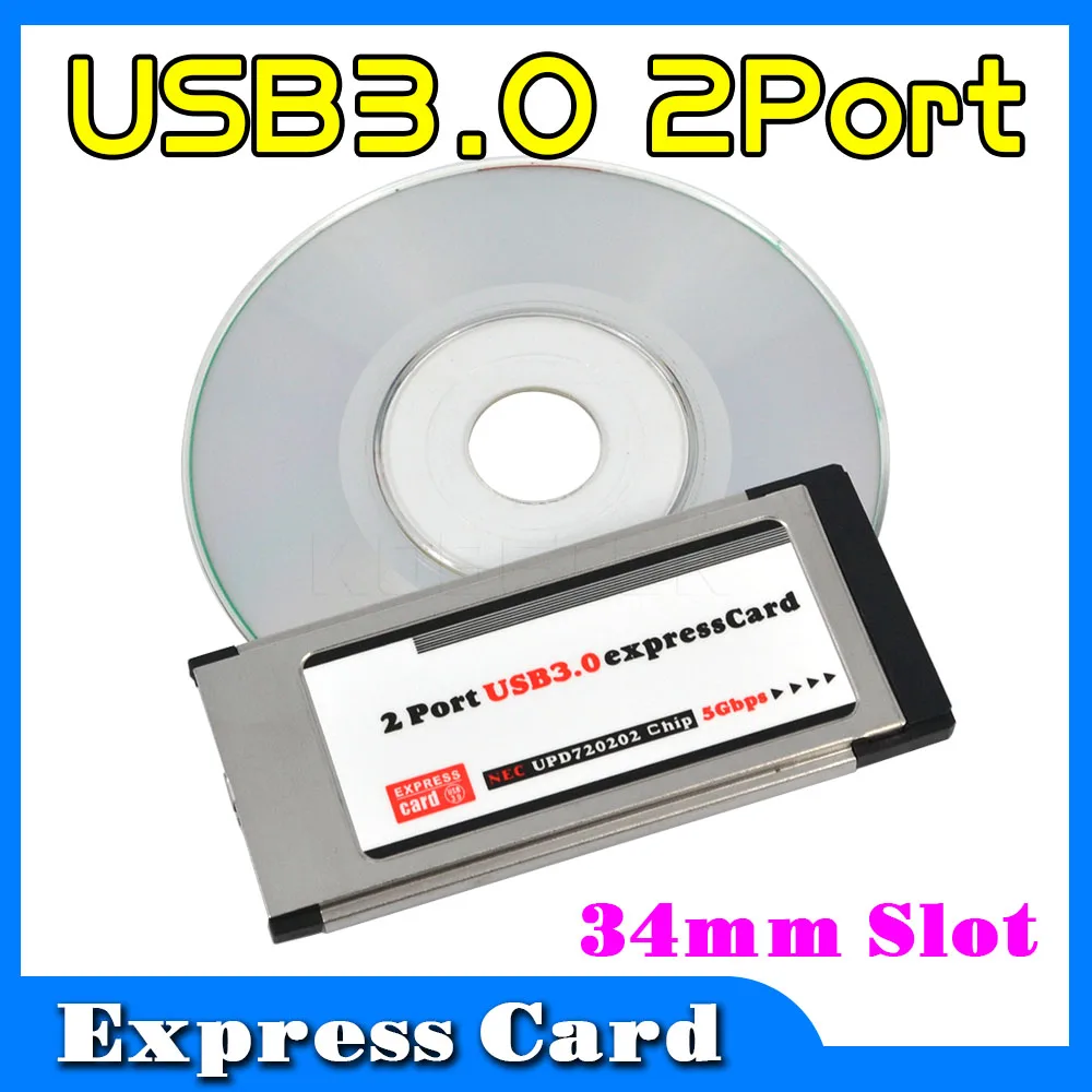 kebidumei  NEW Super Speed Express Card ExpressCard 34mm to 5Gbps Dual 2 Ports USB 3.0 Card Add On Cards