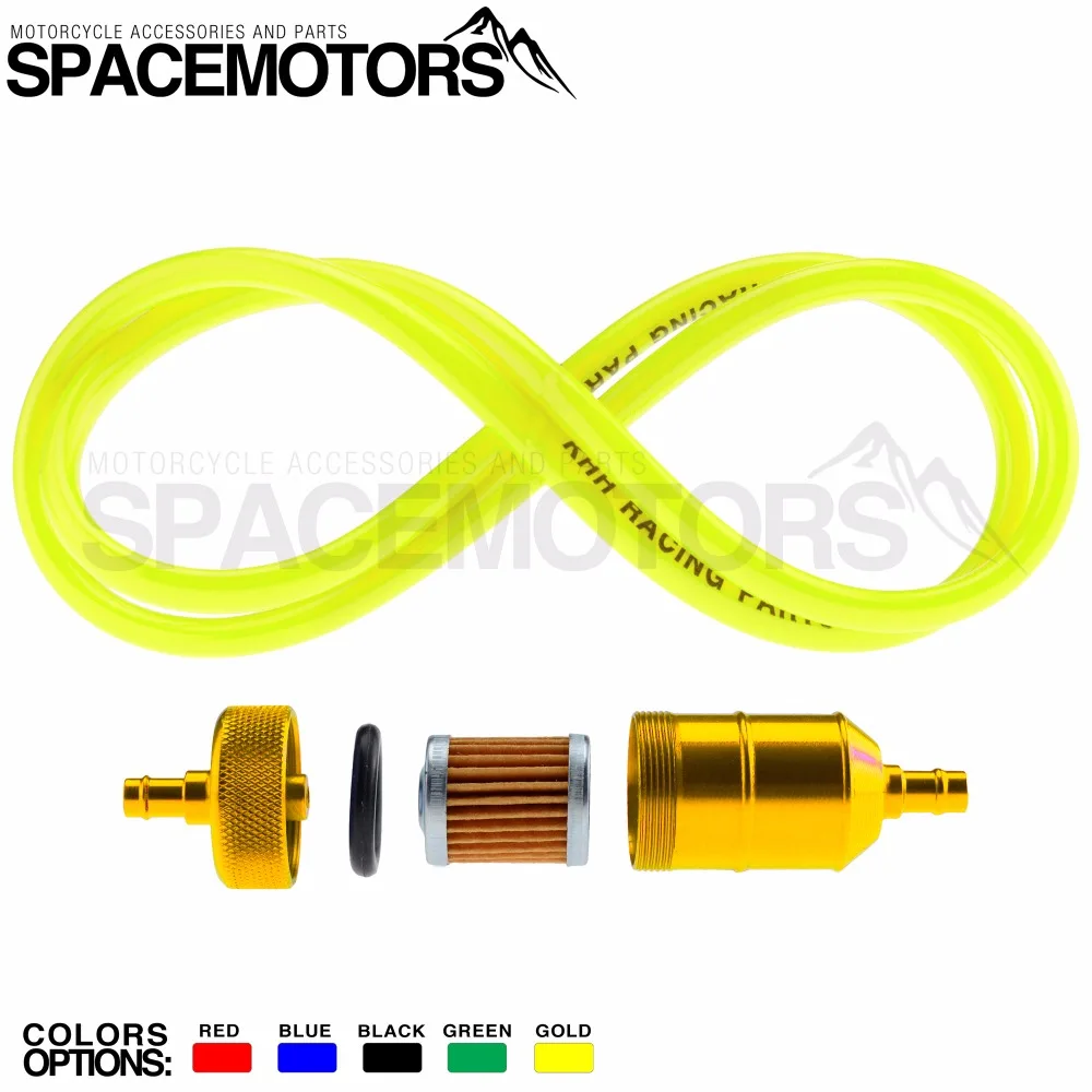 6 мм Универсальный анодированный сплав Масляный топливный фильтр и 1000 мм кабель для карбюратора мотоцикла питбайк Байк ATV Quad встроенные детали