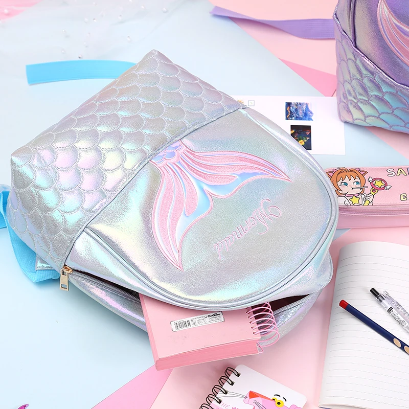 Mermaid Hologram Leather Backpack - Well Pick