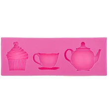 Чайник чашка чай для шоколадных и желейных конфет объемные силиконовые формы мультяшная фигурка/инструменты для украшения торта F0571