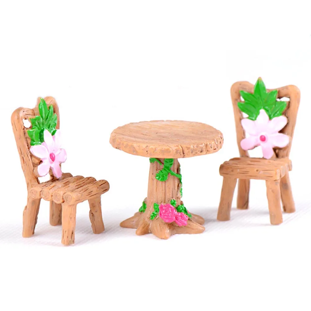 Стол стул мох микро пейзаж смолы ремесло орнамент Сказочный Сад, миниатюра фигурка для террариума украшение для бонсай кукольный домик