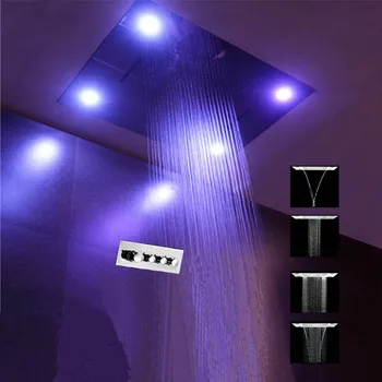 

Sensor LED Shower Set Thermostatic Faucet Tap multi-function Remote Control LED Embedded ceiling Top Shower Head Set chuveiro