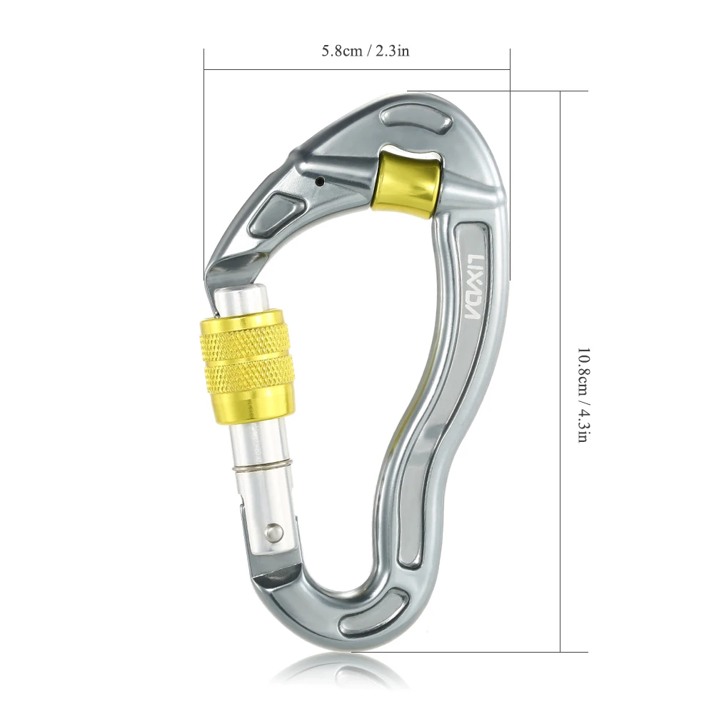 Lixada безопасная пряжка с замком d-образное крюк кольцо 25KN Бесплатный карабин быстрый зажим винтовой замок скалолазание брелок карабин
