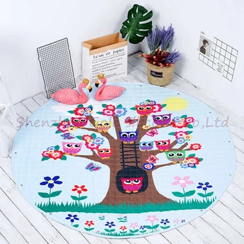 

Room 150cm Round Kids Toy Storage bag Portable Cartoon Storage Basket For Toy Baby Playing Floor Blanket Mat 10pcs