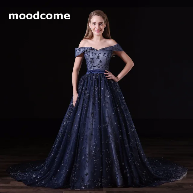 2018 illuison prom dresses cheap ball gown lace off the shoulder custom size prom dresses