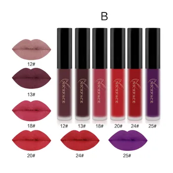 

6 color/set Makeup Matte Lipgloss Liquid Matte Lipstick Moisture Waterproof Long Lasting Lip Gloss Kit Women Cosmetics Brand New