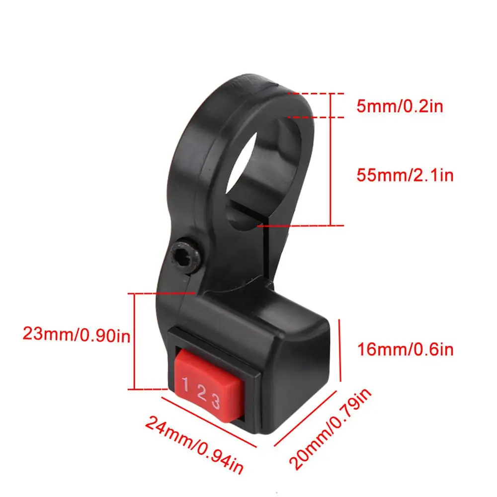 

22mm 7/8in Handlebar Electric 3 Speed Module Switch Shift Fit for Motorcycle E-bike ScooterMade of premium plastic and metal