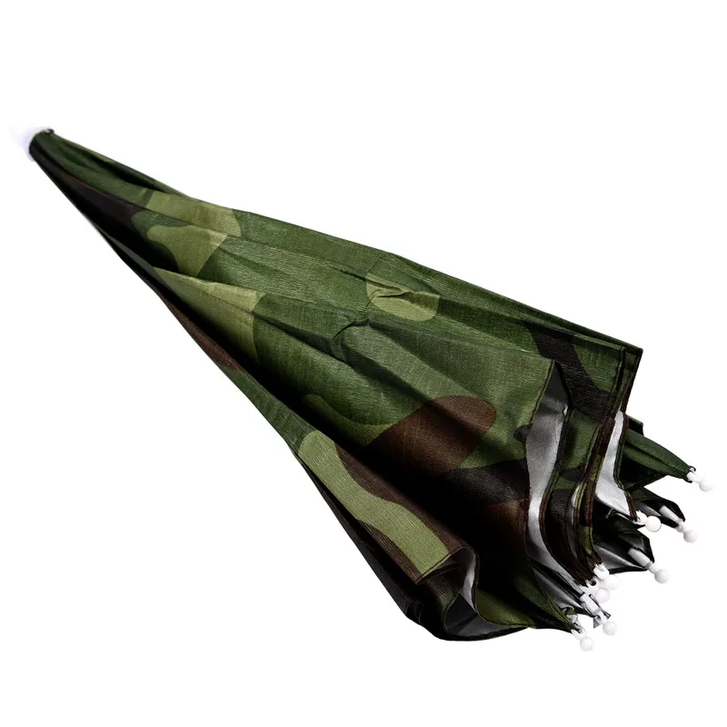 

Portable Head Umbrella Hat Fishing Caps Elastic Headband Camouflage Pattern Sun Rain Umbrella Hat Cap for Fishing Outdoor Sports