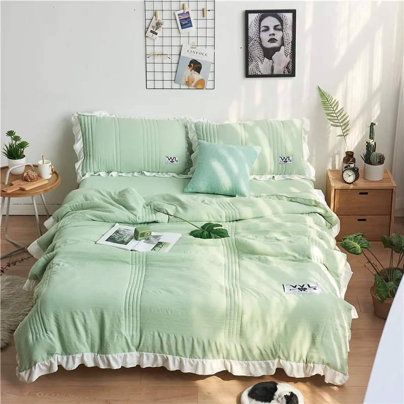 4 Pcs Bedding Sets Summer Quilt Duvet Cover Pillowcases Bedspread