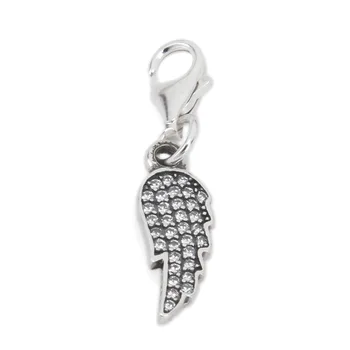 

Hemiston Thomas Vintage Little Angel Wings 925 Sterling Silver Charm with Clear CZ Paved Jewelry for Women and Men Gift TS 082A