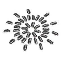 40 шт черный парик для волос Зажимы парика-накладка зажимы для волос защелкивающиеся зажимы для наращивания волос колпачок уток u-образный