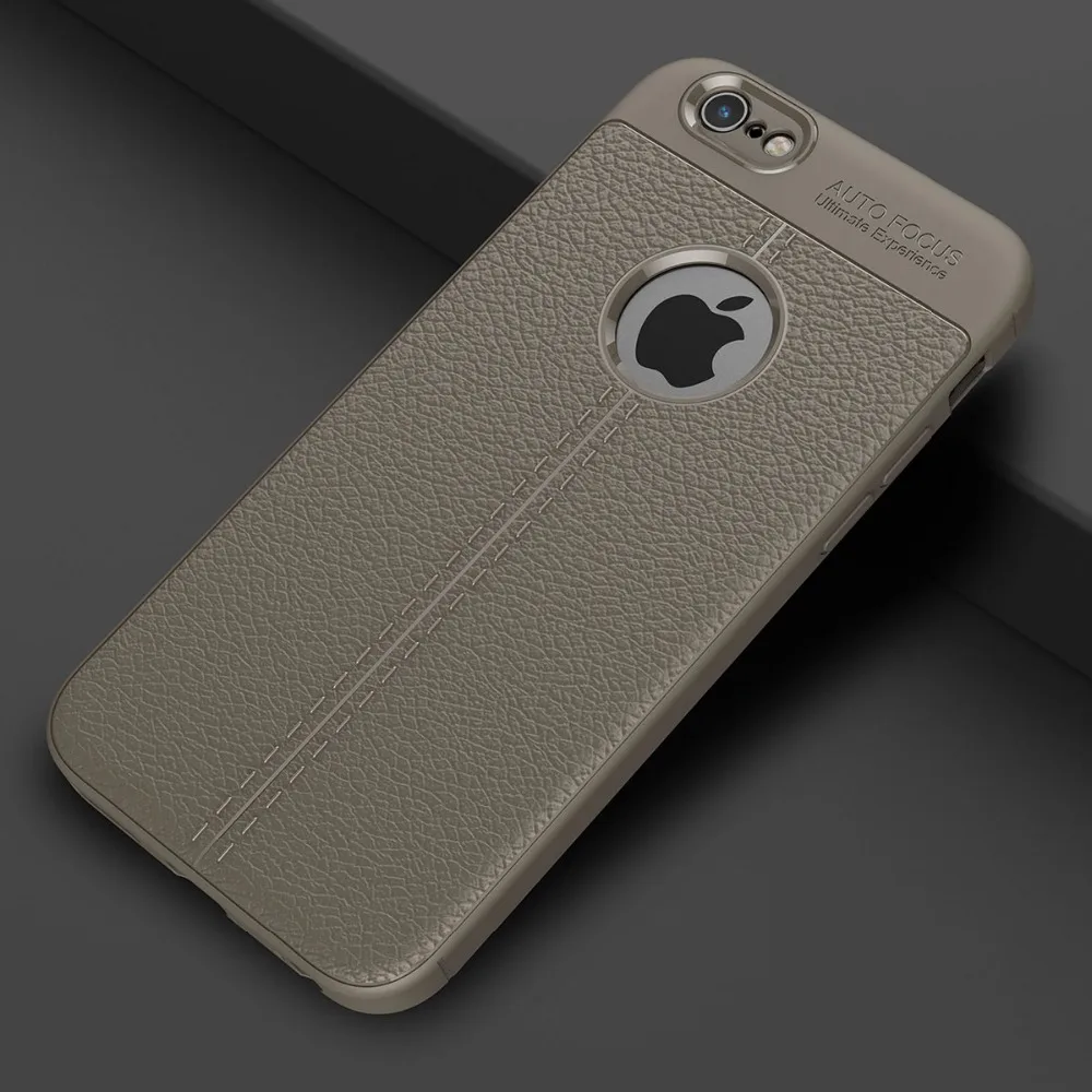 

Slim PU Leather Case For iPhone 8 7 6 6S Plus TPU Silicone Soft Luxury Litchi Grain Cover Coque For iPhone X 8 7 6 6s Case Shell