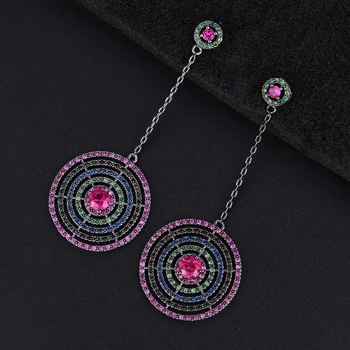 

GODKI 60mm Multi Circles Design Full Mirco Paved Microl Zirconia Women Bridal Dress Wedding Every Earring Fashion Jewelry