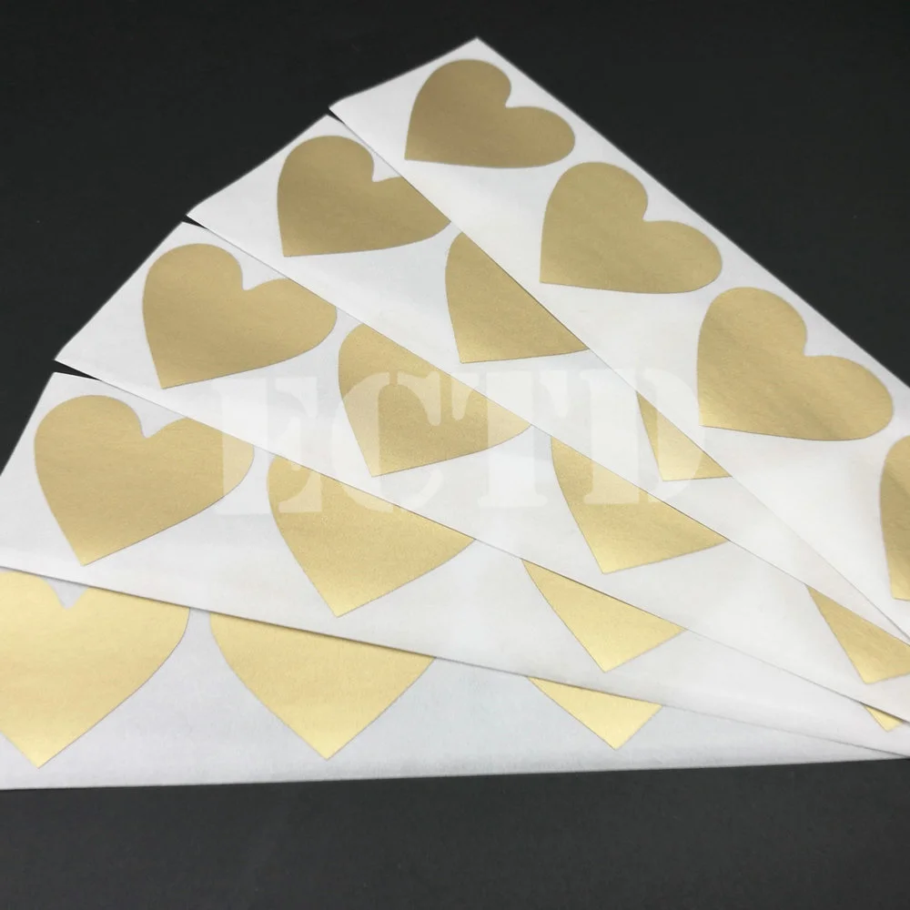 

150Pcs Scratch Off Sticker 30x35mm Small Heart Shape Gold Color Blank For Secret Code Cover Home Game Wedding Message Sticker