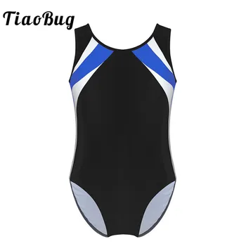 

TiaoBug Children Girls Sleeveless Color Block Ballet Leotard Dance Costume Kids Gymnastics Leotard Sports Gym Unitards Dancewear