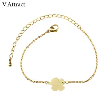 V привлечь 10 шт. очаровательный браслет для Для женщин Нержавеющая сталь Одежда высшего качества Клевер Ювелирные изделия Pulseira Рождественский подарок