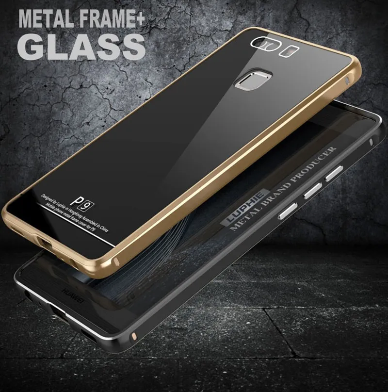 For huawei P9 case tempered glass cover metal bumper (14)