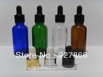 

100pcs Lot 30ml -1 Oz Clear/Amber/Blue/Green glass dropper bottles/Vails for Essential oils, cosmetics packing, dispensers