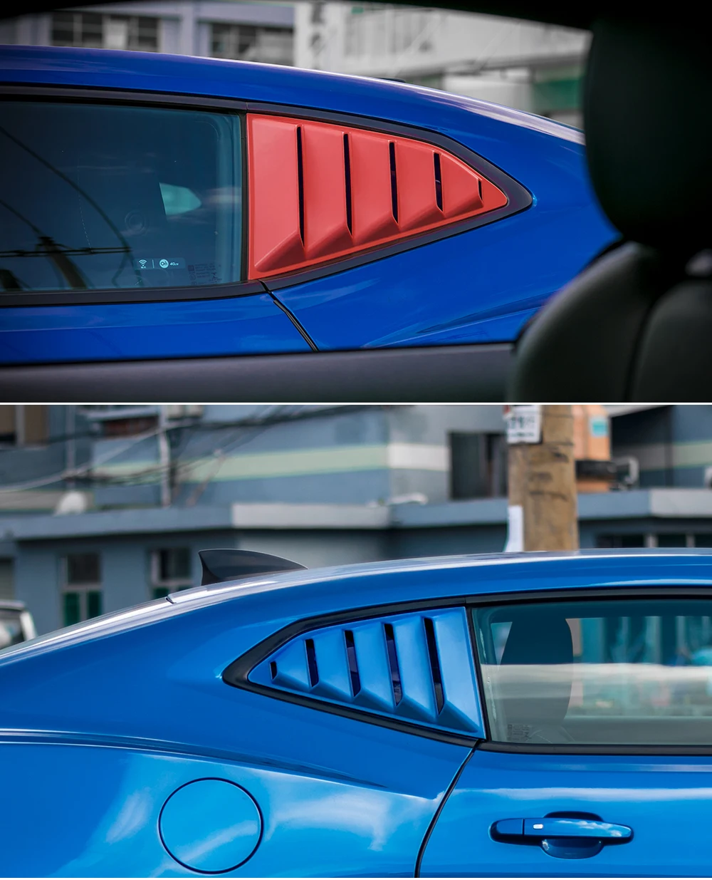 SHINEKA ABS оформление окон автомобиля-оттенки жалюзи Крышка черный жалюзи для Chevy Camaro