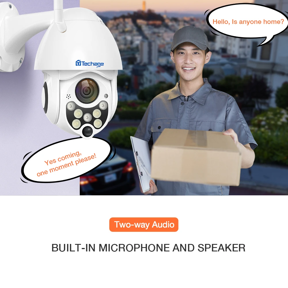 Techage 1080P 2MP Беспроводная PTZ IP камера скорость купольная wifi безопасности Открытый P2P
