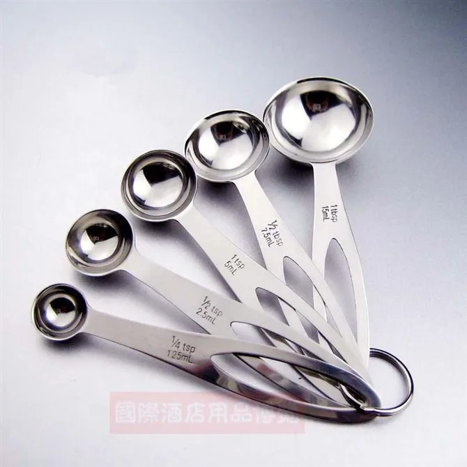 Stainless Steel Measuring Spoons Set , Set of 5 Strong Accurate Metric