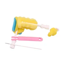 4 шт./компл. губка Чистящая Щетка с соской кисти Пластик носик трубки молока воды бутылочка для новорожденных, щетка для чистки