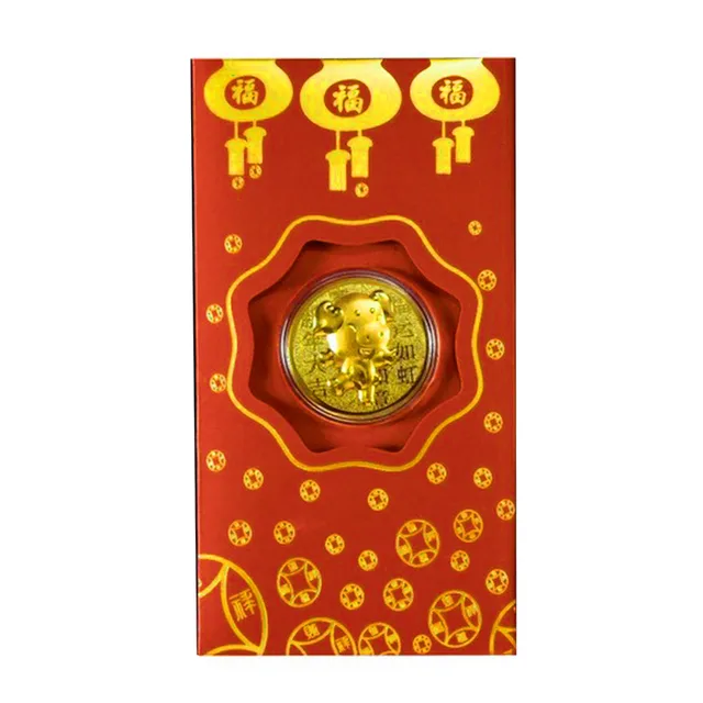 Gold Coins Envelopes Chinese Red Envelopes Exquisite 2019 Au 999 Gold