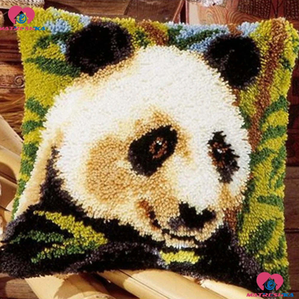 Latch Hook Rug Kits Embroidery Pillow Panda Cushion"do it yourself