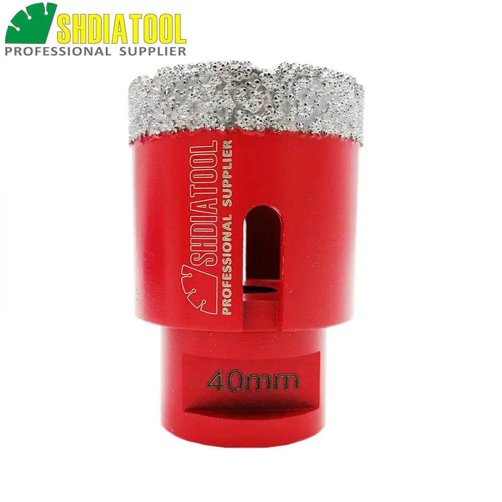 SHDIATOOL 1pc M14 Diameter 40mm Vacuum Brazed Diamond Drilling Core Bit Crown Hole Saw Granite Marble Ceramic Drilling Bit