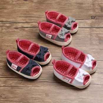 

Baby shoes girl fish mouth bow soft soles casual shoes newborn