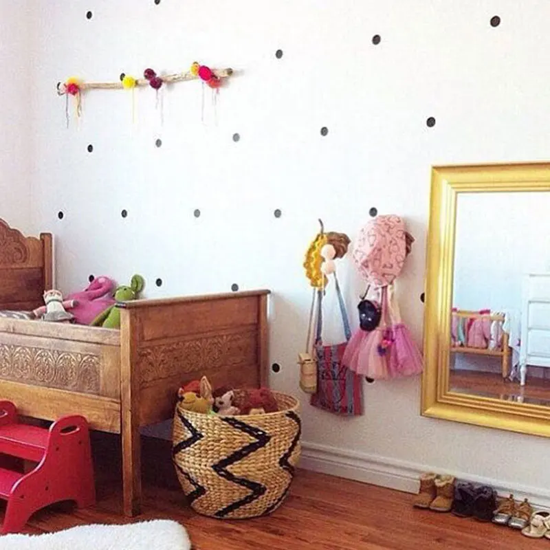 

SOLEDI 3/5/7cm 54/20/35pcs Kids Scandinavian Style Golden Polka Dots Sub Bedroom ART Decor Wall Sticker Home description for kid