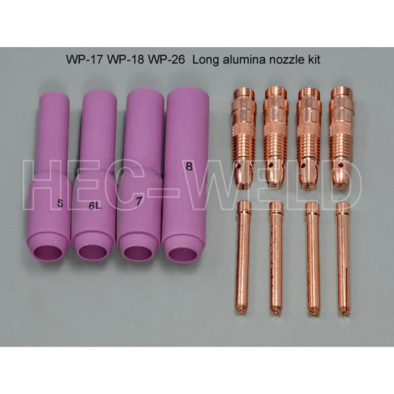 TIG Consumables KIT Extended Long TIG Alumina nozzles Collet Bodies Fit