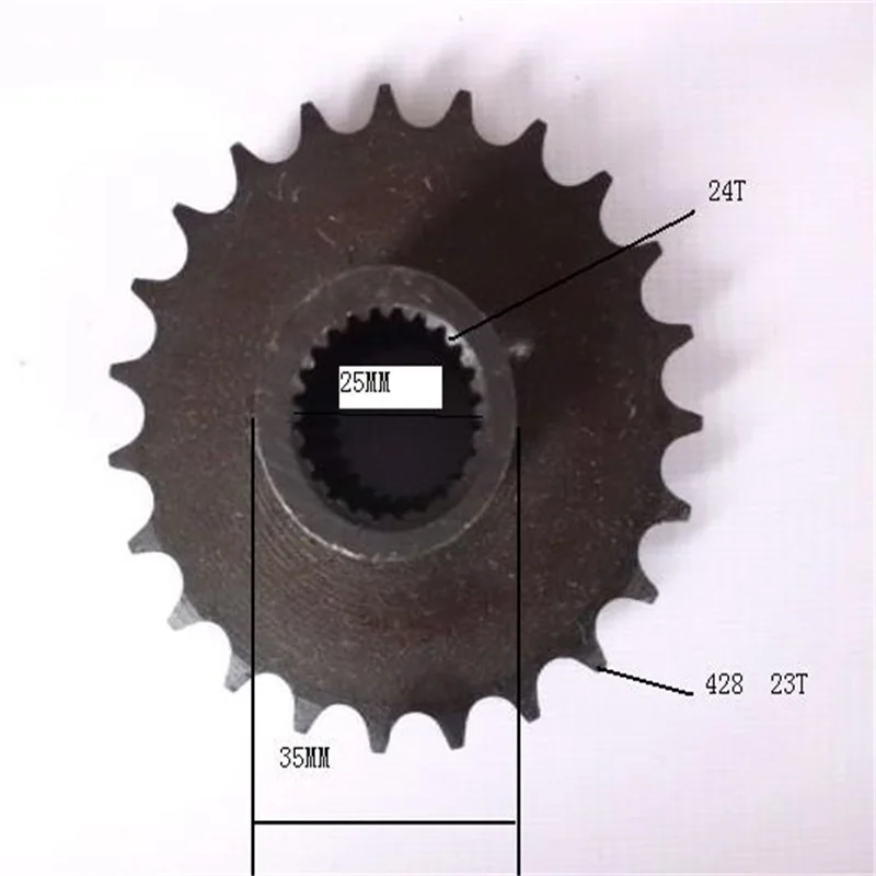 

ATVS ATV UTV parts go kart karting quad 4x4 110cc 150cc front sprocket sprockets Inner hole 25mm 24t outside 23T for 428 chain