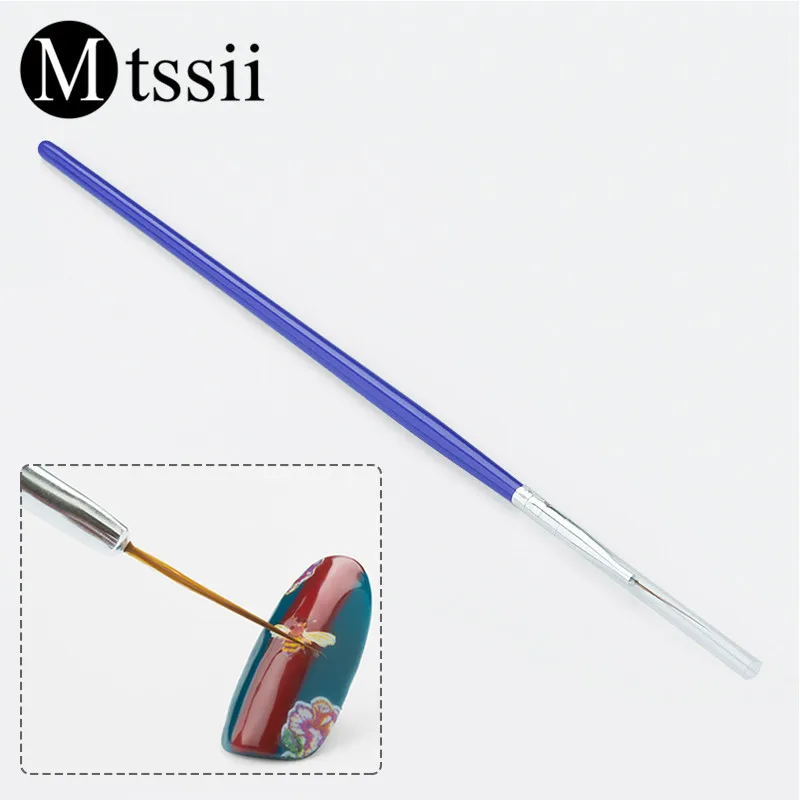 Mtssii, новинка, 1 шт., 21 мм, длинная кисть-вкладыш для ногтей, синяя деревянная ручка для рисования, ручка для рисования, инструмент для маникюра, нейл-арта, украшение для ногтей
