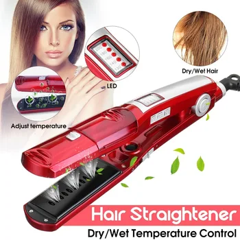 

Ceramic Steam New Professional Electric Ceramic Vapor Steam Hair Straightener Brush Flat Iron Fast Heating Dry/Wet Hair tools