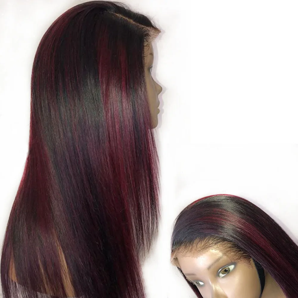Парики из натуральных волос красного цвета для черных женщин, бордовые 13x6, парик из натуральных волос, парик из натуральных волос