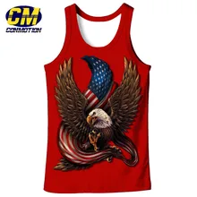 Мода 3D американский флаг с орлом печати жилет Мужское нижнее белье Фитнес майка Топы