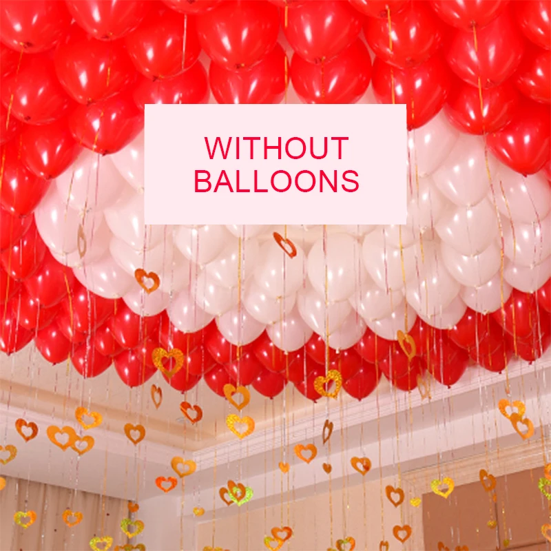 Wedding Decoration 100pcs Heart Shiny Balloon Ribbon Pendant Merry Christmas Party Decorations Baby Shower Unicorn Party Boda