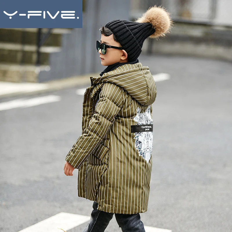 

2019 High Quality New Boy's Long Down Jackets For Children 1-6 T 90 Down Coats Boy Winter Hooded Coat Boys Parka Kids Clothes