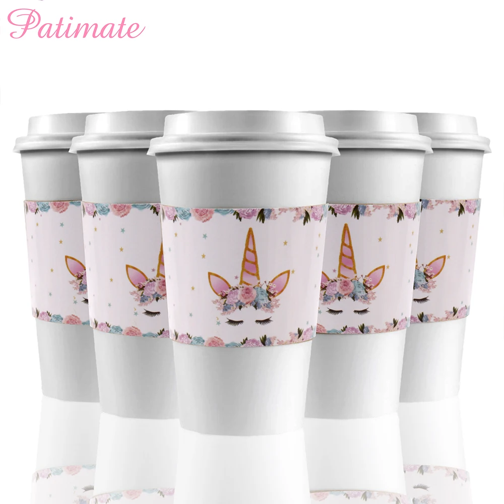 PATIMATE DIY Unicorn Party Sticker Water Bottle Wedding Favors Candy Box Stickers Birthday Party Decoration Unicorn Sticker Box