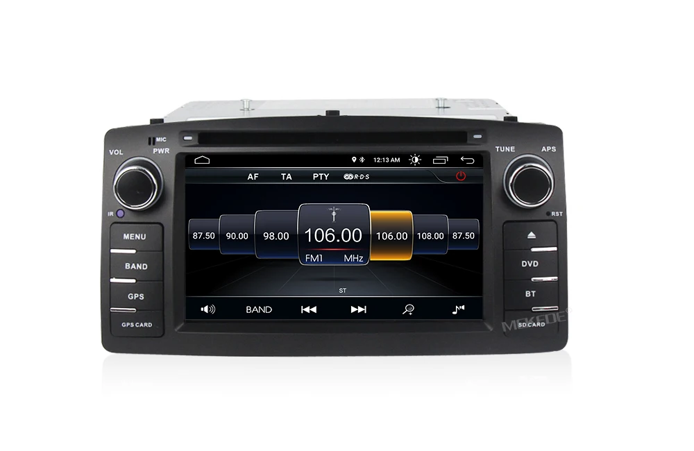 Четырехъядерный автомобильный радиоприемник подходит для Toyota Corolla E120 BYD F3 с системой android 8,1 поддержка навигатор с GPS, DVD autoaudio wifi BT SWC