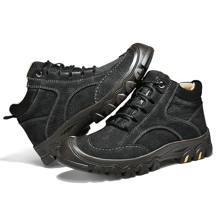 BACKCAMEL/мужские зимние водонепроницаемые резиновые ботинки из натуральной кожи; ботинки для отдыха; обувь в стиле ретро; теплая Мужская Уличная Повседневная обувь
