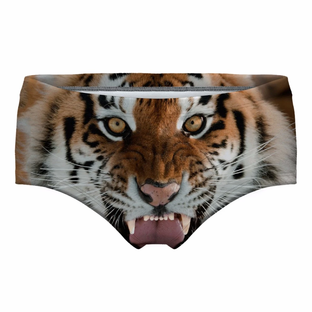 Ropa interior sin para mujer, calzoncillos Harajuku con estampado digital 3D de Tigre con boca abierta, de alta calidad, marca|Bragas para mujer| - AliExpress