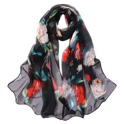 Для женщин розы принтом мягкий шарф моделирования Шелковый платок шарфы Для женщин аксессуары G5