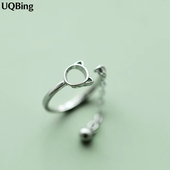 

100% 925 Sterling Silver Rings Cat Open Finger Rings For Women Jewelry 2019 HOT SELL