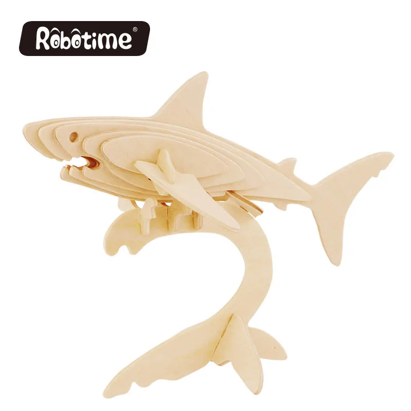 Robotime Toys Hobbies 3D Wooden Puzzle Games Popular Children Educational Baby & Toddler Toys Model Building Kits Sea Life