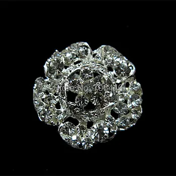

Sparkly Silver Full Rhinestone Diamante Rose Flower Brooch Party Prom Pins