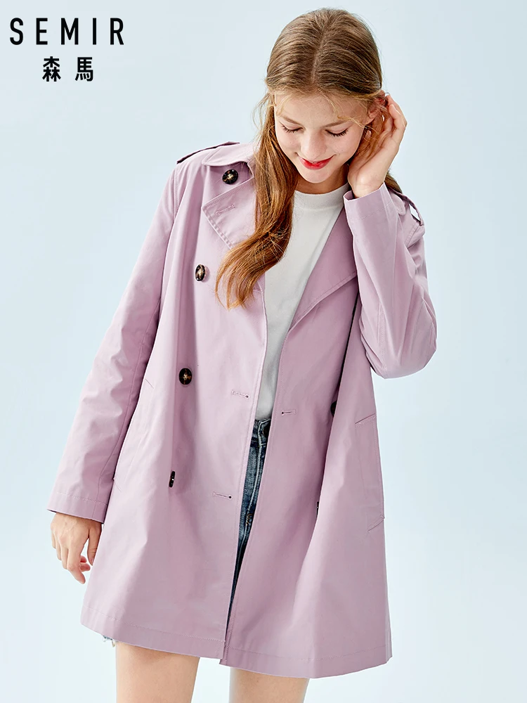 En Ligne SEMIR femmes Trench double boutonnage avec col Trench classique femme avec sangle amovible coupe vent manteau pour l automne