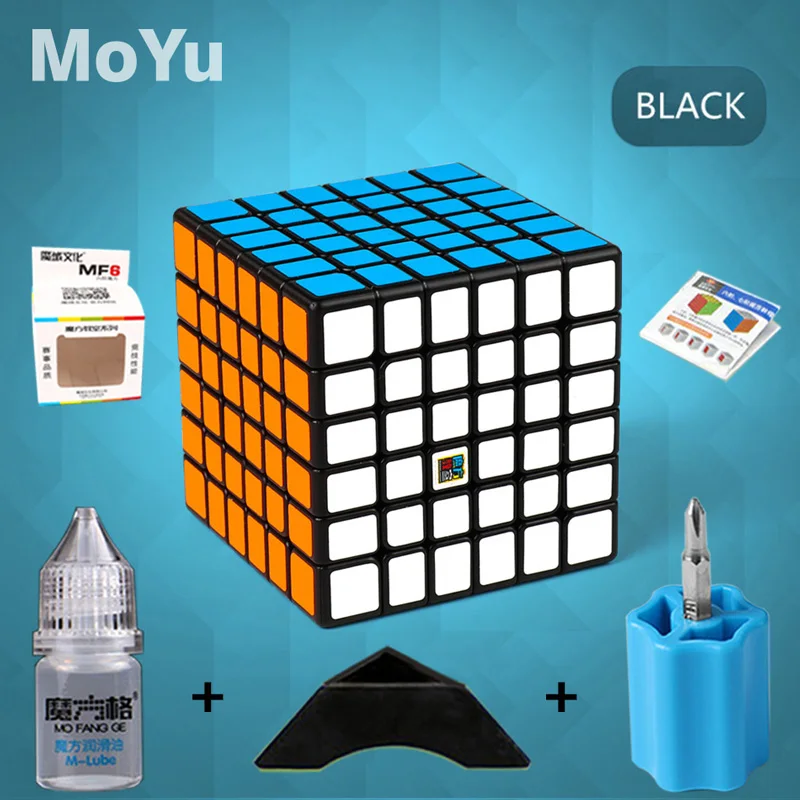 MF6 MoYu 6x6x6 куб скорость 6,80 см 6 слоев 6 шт. костюм профессиональная головоломка нео куб форма твист игрушки для детей взрослых подарок - Цвет: 6 Pcs Suit Black